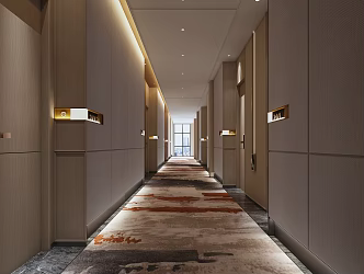 Modern Hotel Corridor Away Hotel House Indications 3d model