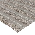 Gray Square Rug With Modern Fringed Woven Texture And Decorative Design Elements 3d model