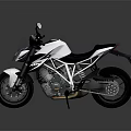 Sleek Modern Motorcycle With Bright Headlight White And Black Body Metallic Frame Reflective Surface