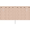Modern Entryway Side Cabinet With Metal Frame And Circular Hole Design