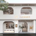 Elegant Modern Beauty Hair Salon Interior With Comfortable Seating And Green Plants