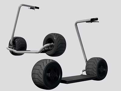 Modern Two Wheel Scooter With Large Durable Tires And Handlebar Design 3d model