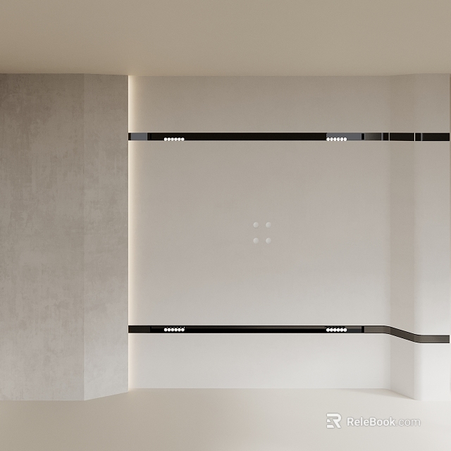 Modern Ceiling Design With Black Trim Recessed Lighting And White Panel 3d model 