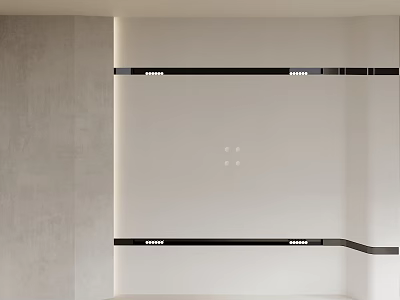 Modern Ceiling Design With Black Trim Recessed Lighting And White Panel 3d model