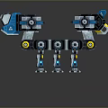 Futuristic Blue Mechanical Multi Legged Robot With Multiple Thrusters And Engines 3d model