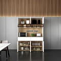 Modern Open Concept Kitchen Interior With Island Counter And Cabinets