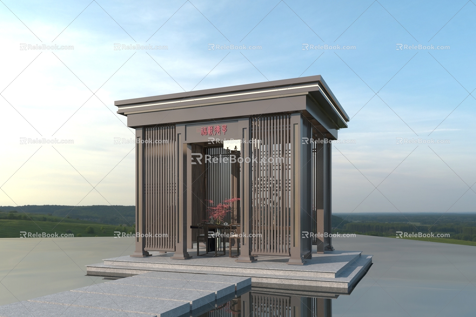 New Chinese Style Pavilion Landscape Pavilion 3d model