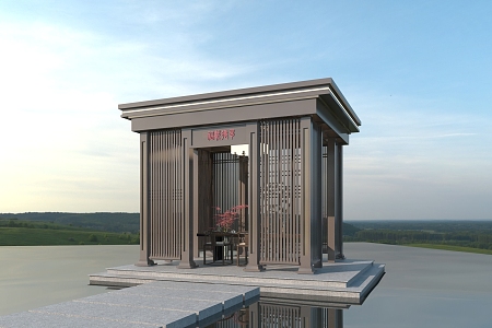 New Chinese Style Pavilion Landscape Pavilion 3d model