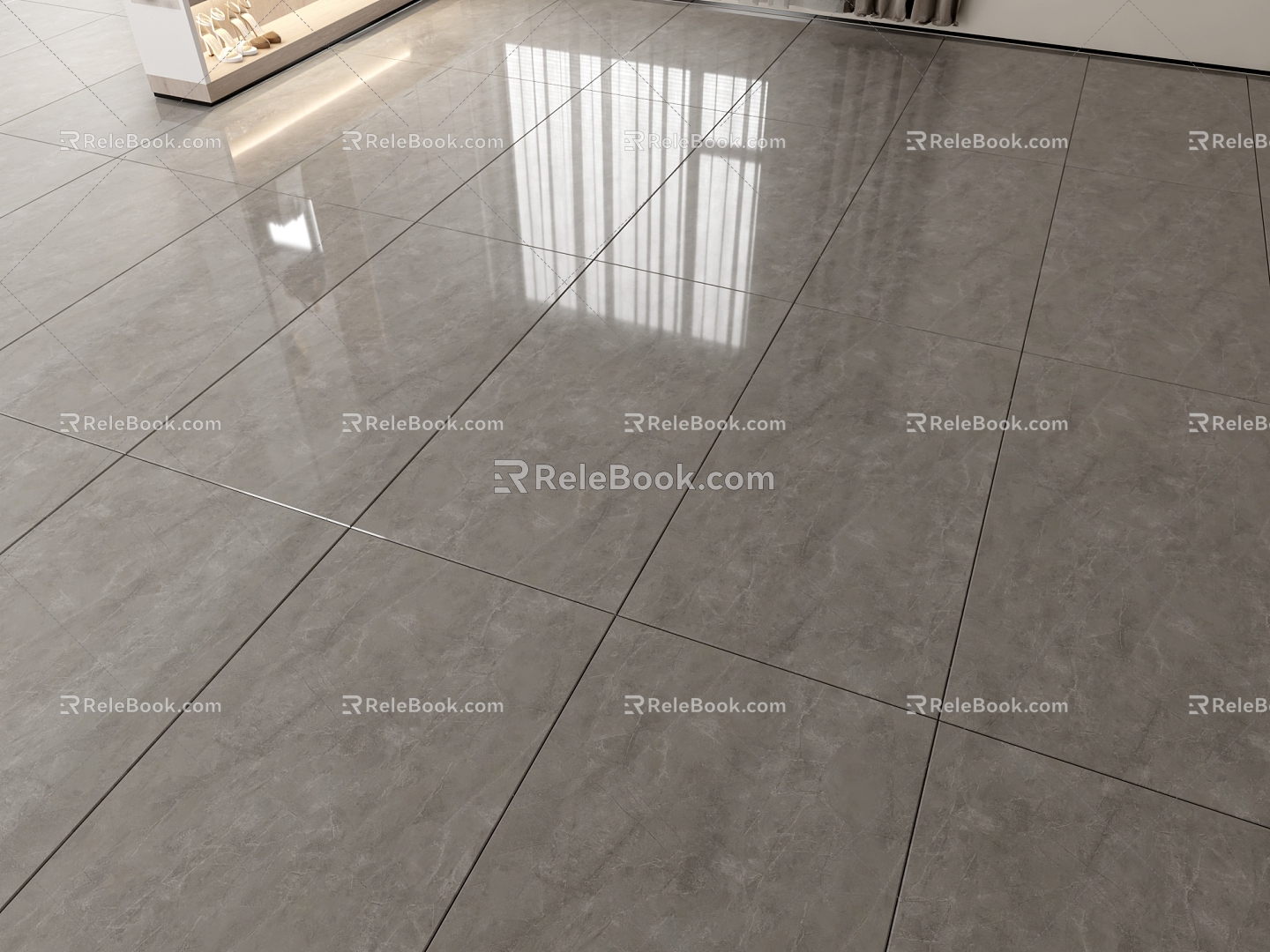 Grey Tile Glow Tile Full-body Marble Living Room Floor Tile 3d model