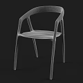 Modern Wooden Armchair With Curved Armrests And Light Brown Natural Finish