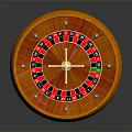 Wooden Roulette Wheel With Red Black Green Numbers And Metal Spinner For Casino Gaming
