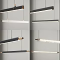 Minimalist Linear Pendant Lights With Black Metal And White Glass For Living Room