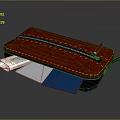 Red Leather Wallet with Zipper Closure Holding Cash and Cards for Daily Use