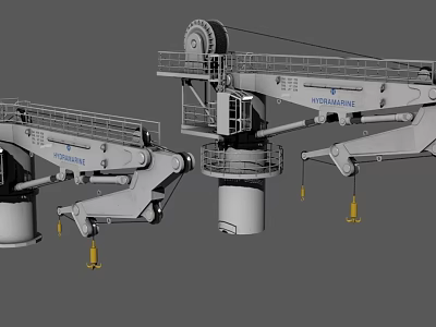 Industrial Equipment Hyundai Heavy Duty Crane With Boom Rotating Structure And Lifting Mechanism 3d model