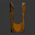Rusted Orange U Shaped Hardware Tool Bracket With Two Holes And Rustic Finish