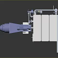 Industrial Mechanical Equipment With Pipes Valves And Electric Motor Components