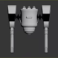 Futuristic Weapon With Silver Body And Blue Glowing Dual Mechanical Arms