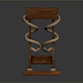Elegant Wooden Accent Table with Square Top and Scroll Metal Legs