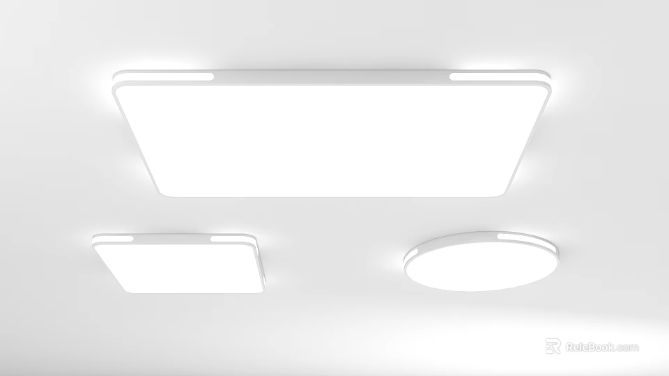 Modern Flush Mount Ceiling Lights With Square And Round Shapes For Home 3d model