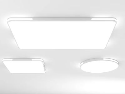 Modern Flush Mount Ceiling Lights With Square And Round Shapes For Home 3d model