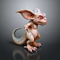 Game and Movie Character With Large Ears Red Eyes Scaly Skin And Curved Tail