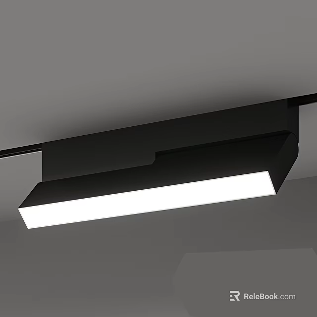 Modern Black Slim Linear LED Ceiling Light Design For Bright Living Room Space 3d model 