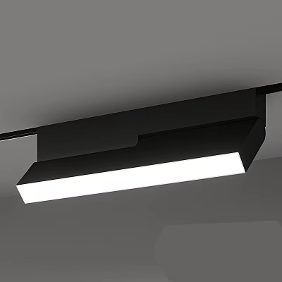 Modern Black Slim Linear LED Ceiling Light Design For Bright Living Room Space 3d model
