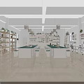 Modern School Library Interior Design With Bookshelves Green Plants And Pendant Lights