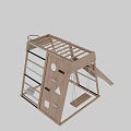 Wooden Kids Playground Equipment with Slide Climbing Net Basketball Hoop Ladder and Basketball