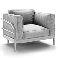 Modern Upholstered Lounge Chair With Black Frame And Comfortable Cushioned Seat