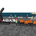 Seaside Sunset Photo Spot With Giant Silver Rabbit Sculpture And People Taking