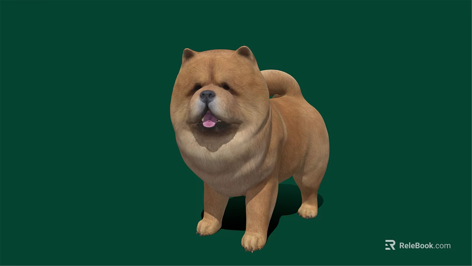 Brown Reptile Lizard Standing On Green Background With Open Mouth 3d model 