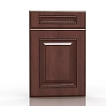 Dark Brown Wooden Cabinet Swing Door With Decorative Carvings For Kitchen