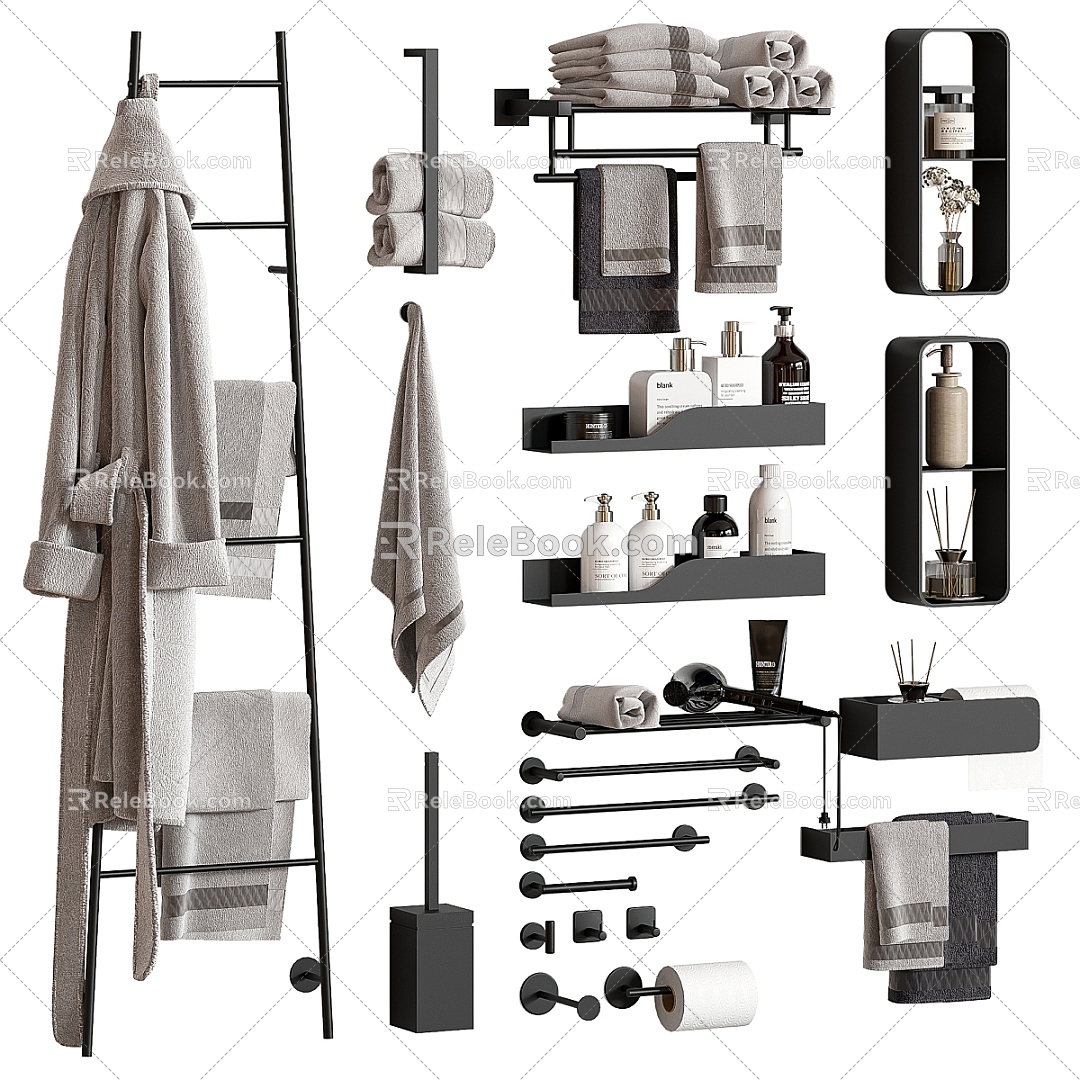 Bath Products Bathroom Small Pieces Bathroom Ornaments Bathrobe Towel Rack Toiletries model