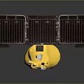 Advanced Golden Satellite Equipment With Solar Panels And Communication Antenna System