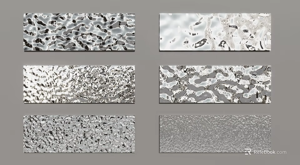 Wall Decorative Panels With Various Textured Patterns And Metallic Finishes 3d model 