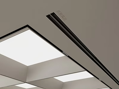 Sleek Modern Ceiling Air Conditioner Vent Design With Recessed LED Lights 3d model