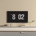 Modern Minimalist White TV Stand With TV Radio Books And Potted Plant