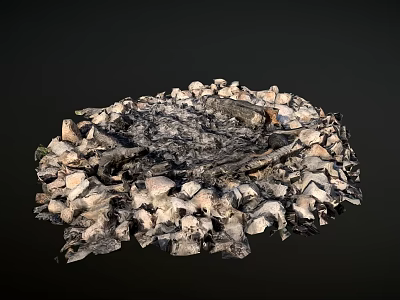 Rustic Garden Ornament Featuring Charred Wood And Ash For Outdoor Garden Decor 3d model