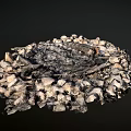 Rustic Garden Ornament Featuring Charred Wood And Ash For Outdoor Garden Decor