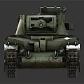 Weathered Green Military Tank Model With Detailed Armor Turret And Tracks