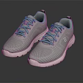 Lightweight Gray Mesh Running Shoes With White Sole Breathable Comfortable Design 3d model