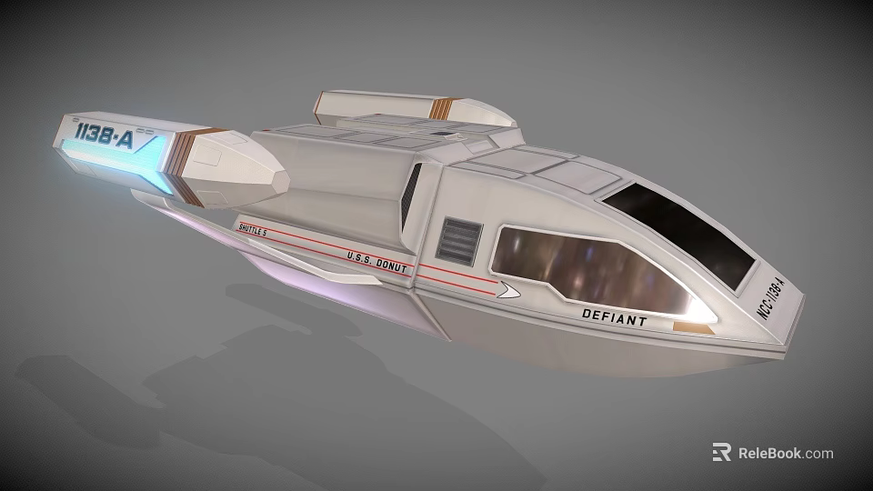 Futuristic Defiant Spaceship Concept With MIL1801 Label And Aerodynamic Design 3d model 
