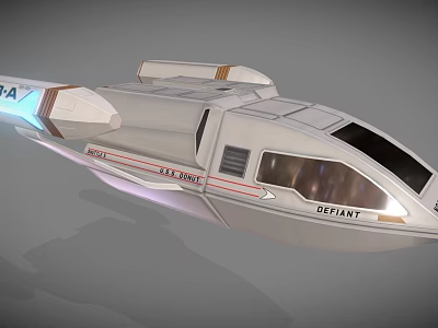Futuristic Defiant Spaceship Concept With MIL1801 Label And Aerodynamic Design 3d model