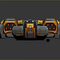 Futuristic Yellow And Gray Mechanical Device With Long Barrel And Complex Structure