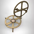 Vintage Brass Industrial Measuring Instrument With Dual Mechanical Wheels And Precision Dial