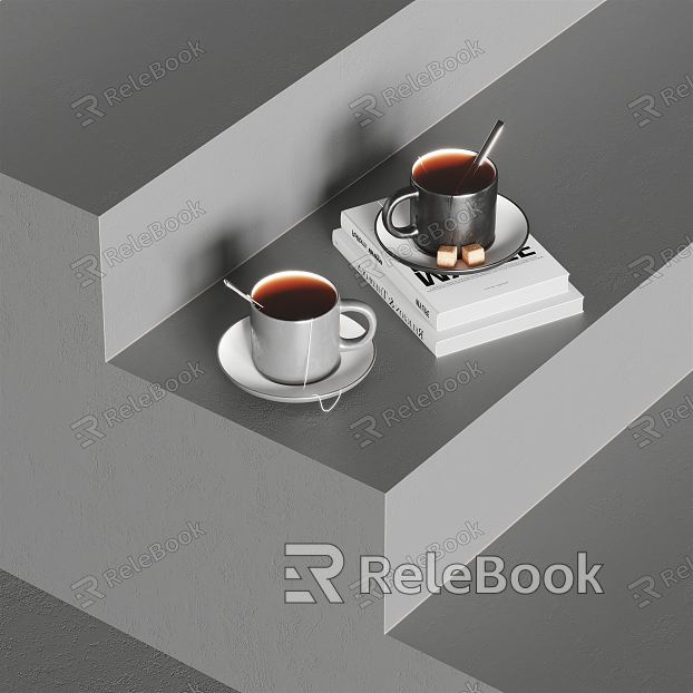 Modern Coffee Cup Coffee Cup Book Ornaments model