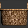 Handcrafted Natural Rattan Woven Storage Basket With Two Handles For Home Organization