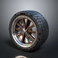 Car Tire With Stylish Alloy Wheel And Deep Tread Pattern Design
