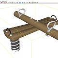 Wooden Fitness Exercise Bar With Metal Rings And Spring Bases